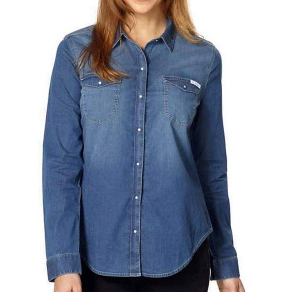 Calvin Klein Jeans Snap Down Jean Shirt Size XXL